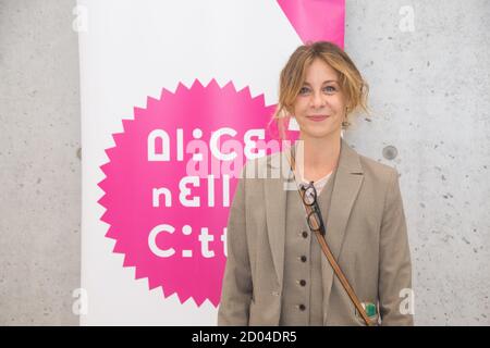 Roma, Italy. 02nd Oct, 2020. Carlotta Natoliduring the Photocall at the Auditorium of the Maxxi Museum in Rome of the presentation of the program of 18th edition of Alice Nella Città, which will take place parallel to the Rome Film Festival from 15 to 25 October 2020. Present actresses Carlotta Natoli and Paola Minaccioni, and director Claudio Noce (Photo by Matteo Nardone/Pacific Press) Credit: Pacific Press Media Production Corp./Alamy Live News Stock Photo