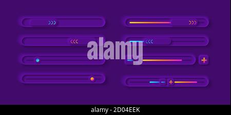 Adjustment panel UI elements kit Stock Vector