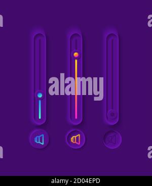 Volume icon and mute icon. Sound adjustment. Editable vector Stock ...