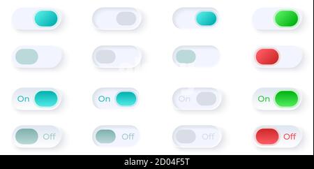 Flip buttons UI elements kit Stock Vector