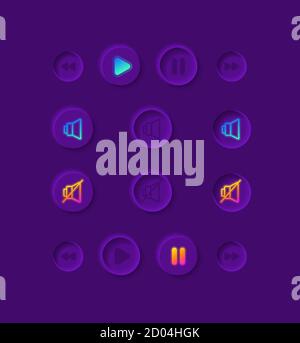 Music player UI elements kit Stock Vector