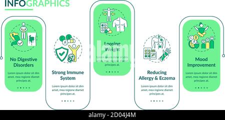 Probiotics advantages vector infographic template Stock Vector