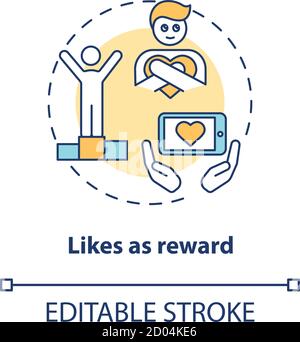 Likes as reward concept icon Stock Vector