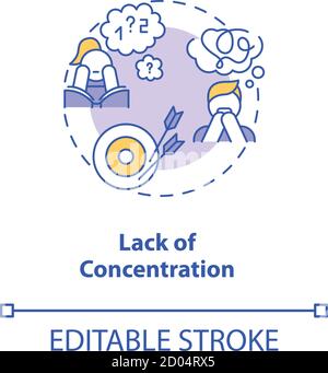 Concentration loss concept icon Stock Vector