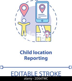 Child location reporting concept icon Stock Vector