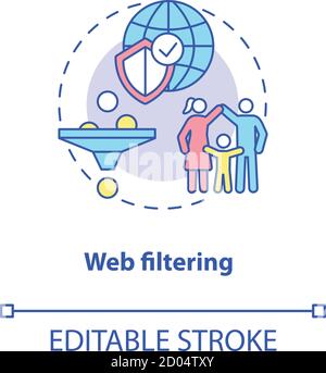 Web filtering concept icon Stock Vector