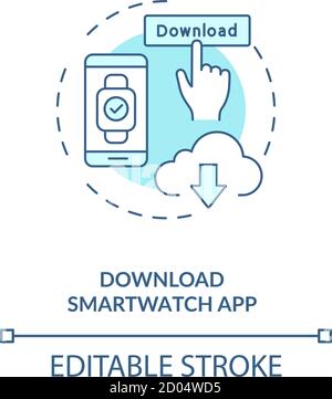 Download smartwatch app concept icon Stock Vector