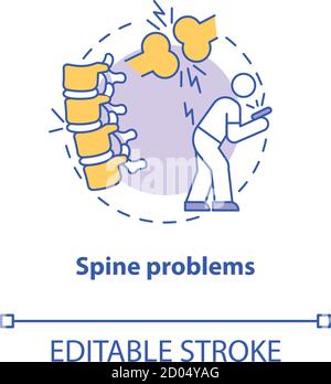 Spine problems concept icon Stock Vector