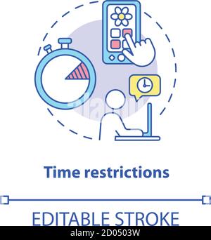 Time restrictions concept icon Stock Vector
