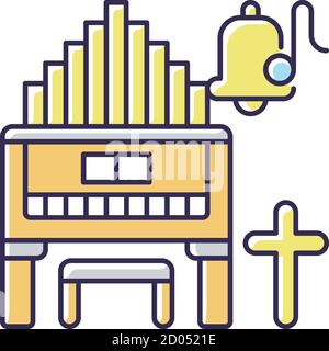 Religeous music RGB color icon Stock Vector