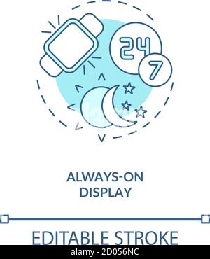 Always-on display concept icon Stock Vector