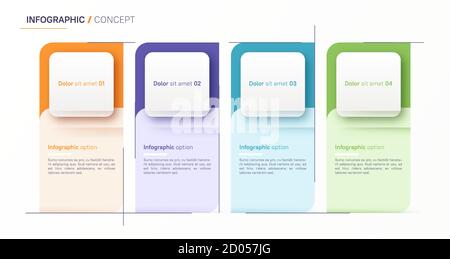 Vector infographic design template. Four options Stock Vector