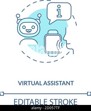 Virtual assistant concept icon Stock Vector