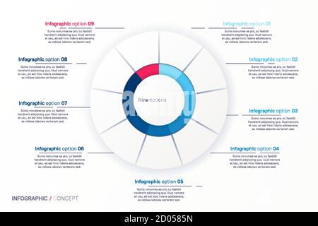 Vector infographic round chart template Stock Vector