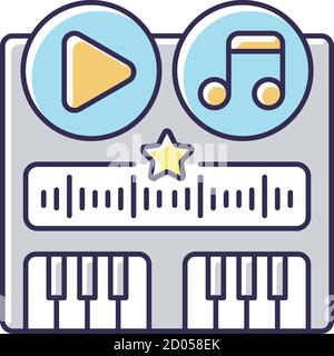 Soundtrack RGB color icon Stock Vector