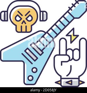 Heavy metal RGB color icon Stock Vector