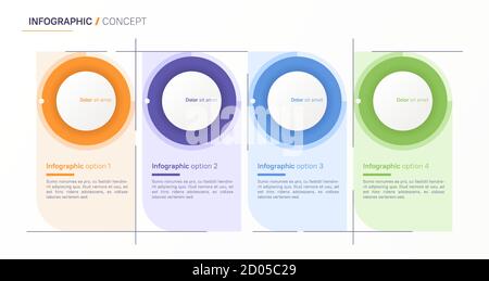 Vector infographic design template. Four options Stock Vector