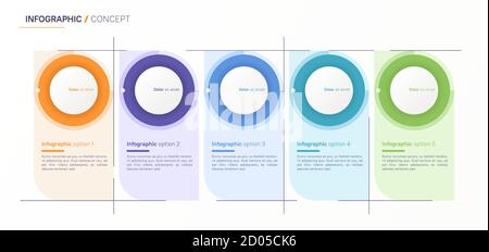 Vector infographic design template. Five options Stock Vector