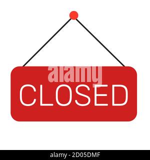Closed Store Sign Flat Icon Vector Illustration EPS10 Stock Vector