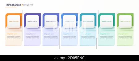 Vector infographic design template. Seven option Stock Vector