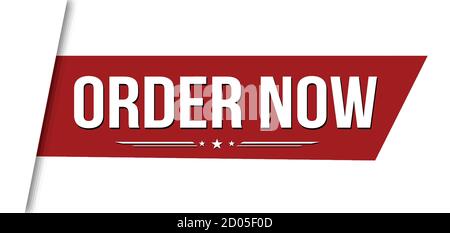Order now banner design on white background, vector illustration Stock Vector