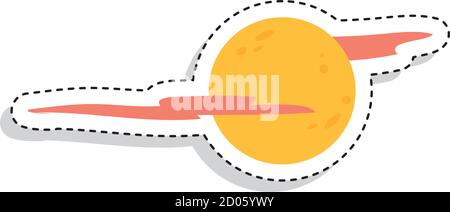 Sticker of a moon icon. Halloween season icon - Vector Stock Vector