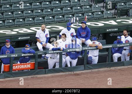 Chicago United States. 02nd Oct 2020. Chicago Cubs players look