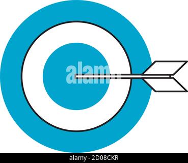 business target strategy dart vector illustration blue line and fill Stock Vector