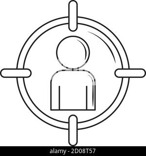 employee focus, personnel search target vector illustration line style Stock Vector