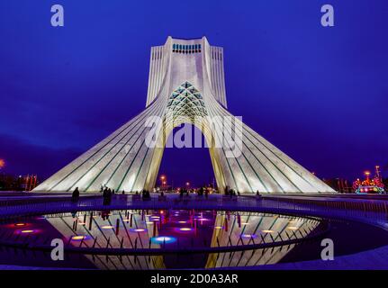 Colombo, Iran - Azadi Tower Was Built To Commerate 2500 Years of King Rule -- Less than a Decade Before the Last King Was Deposed. Stock Photo