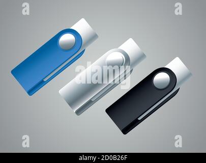 usb memories flash mockup icons vector illustration design Stock Vector
