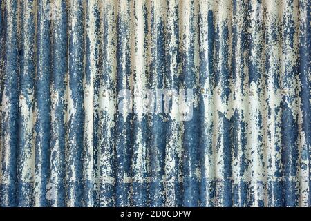 Abstract background blue and white texture on a tin metal sheet. Stock Photo