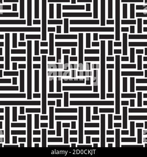 Seamless pattern with horizontal and vertical black segments Stock Vector
