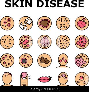 Skin Disease Symptom Collection Icons Set Vector Stock Vector Image ...