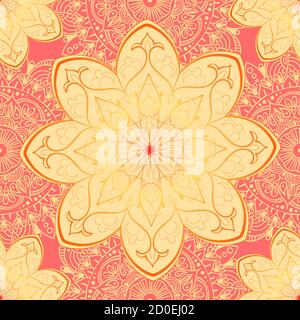 Ornamental seamless pattern with mandala. Vintage, paisley elements. Ornament. Traditional, Ethnic, Turkish, Indian motifs. Great for fabric and Stock Vector