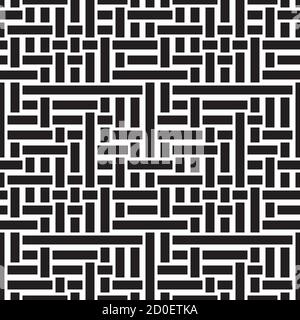Seamless pattern with horizontal and vertical black segments Stock Vector