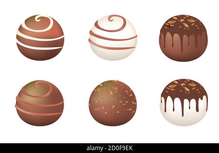 Chocolate round candy, vector Stock Vector