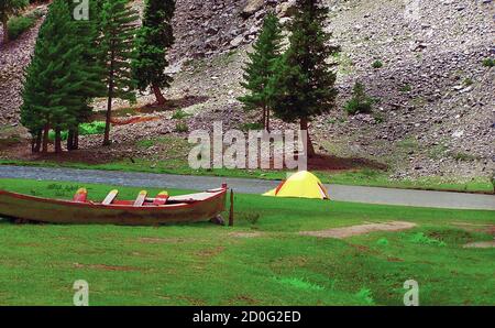 Mahodand Lake is a lake located in the upper Usho Valley at a distance of about 35 kilometres from Kalam in Swat District of Khyber Pakhtunkhwa provin Stock Photo