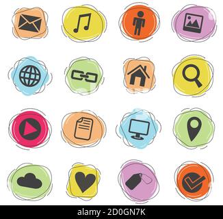 social media icon set Stock Vector