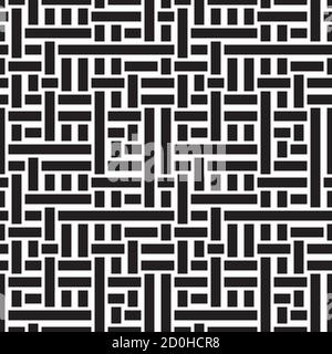 Seamless pattern with horizontal and vertical black segments Stock Vector