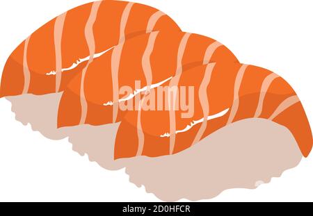 Saumon japanese food illustration on tradition asian style Stock Vector
