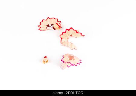 Concept art- Peeling pencil sharpener on white background Stock Photo
