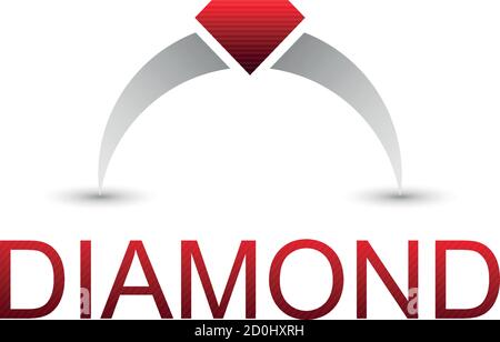 Gems and jewelry logo, diamond shape icon abstract logo, diamond and ring Stock Vector
