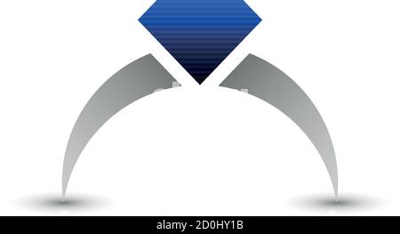 Gems and jewelry logo, diamond shape icon abstract logo, diamond and ring Stock Vector