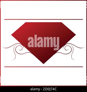 ruby, sapphire, red color gems jewel rose icon Stock Vector