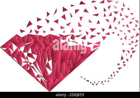 ruby, sapphire, red color gems jewel transformation gems icon Stock Vector