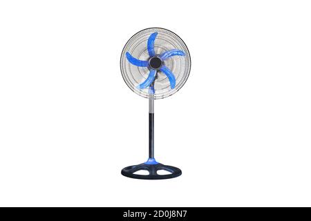 Electric floor fan isolated on white background. Stock Photo