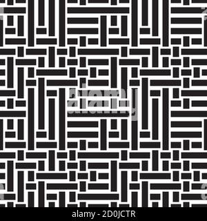 Seamless pattern with horizontal and vertical black segments Stock Vector