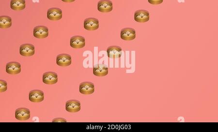 Asian dumplings food creative trendy brown color tone background in pop-art style.  Abstract pattern food concept tiled and top view with place for te Stock Vector