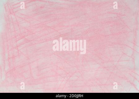 pink color  pastel crayon background texture on white paper Stock Photo